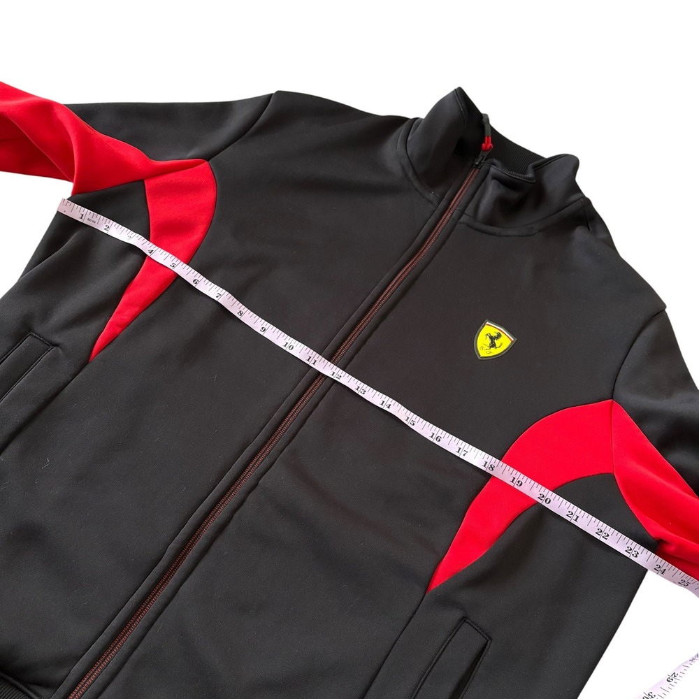 Puma Scuderia Ferrari Track Jacket Black Red Full Zip L Motorsport Car Racing - Picture 12 of 12